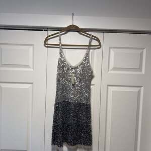 Arden B Silver Sequin Mini Dress